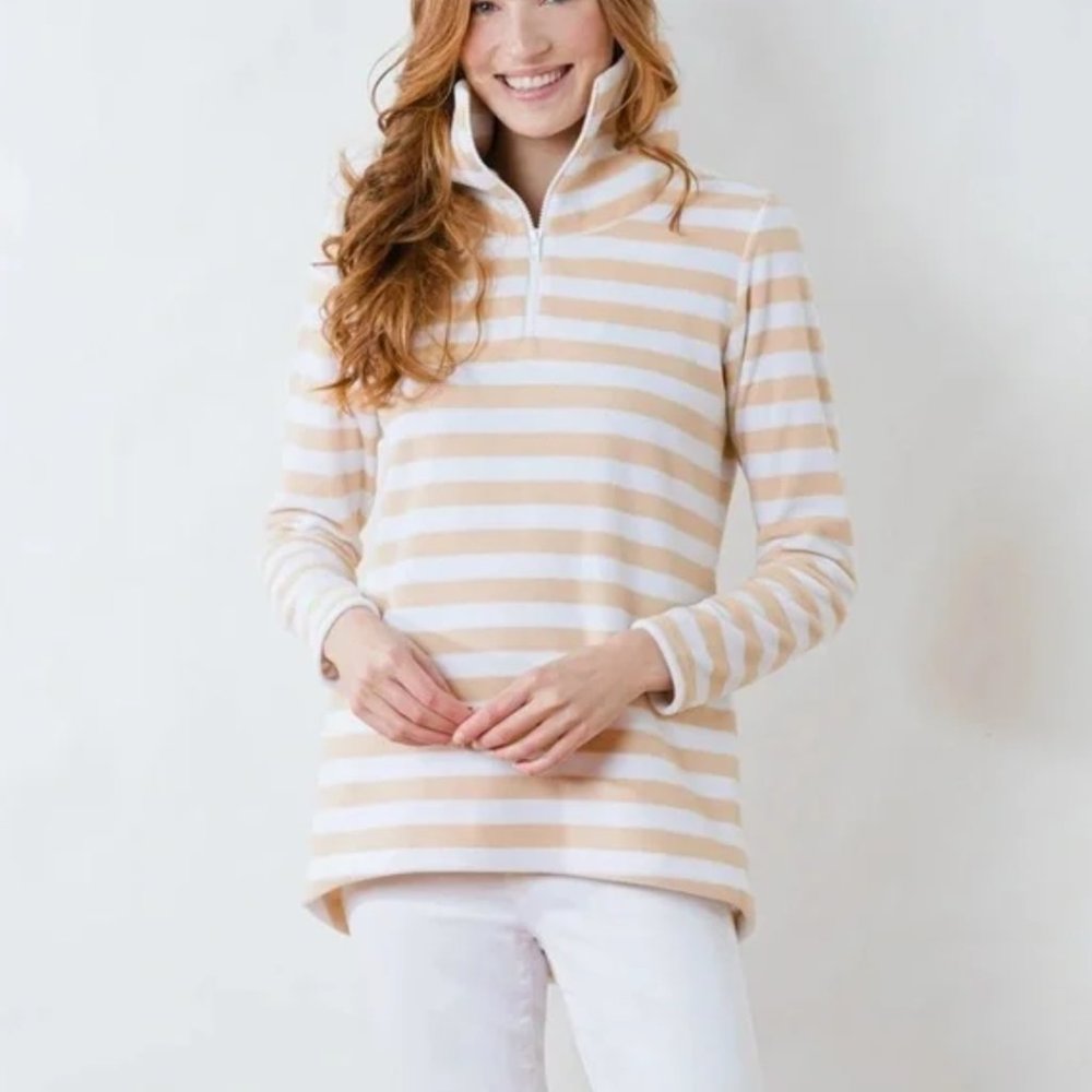 Dudley Stephens Prospect Pullover in Striped Fleece
